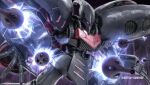  battle beam_cannon cable company_name copyright_notice funnels_(gundam) gundam gundam_battle_operation_2 gundam_zz machinery mecha mecha_focus mobile_suit neo_zeon official_art one-eyed painting_(medium) purple_eyes qubeley_mk_ii realistic robot scan science_fiction solo sunrise_(company) tenjin_hidetaka thrusters traditional_media 