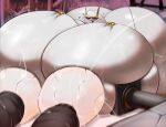 antennae_(anatomy) anthro big_breasts big_butt blush bodily_fluids breast_expansion breasts butt cracks curvy_figure deep_skin expansion eyelashes female generation_7_pokemon glistening glistening_body heart_symbol hearts_around_head hi_res huge_breasts huge_butt hydraulic_press hyper hyper_breasts hyper_butt lactating looking_pleasured machine macro milking_machine monotone_body motion_lines nintendo one_eye_closed pheromosa pokemon pokemon_(species) solo sweat ultra_beast voluptuous white_body yboon