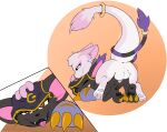 accessory anus bandai_namco black_body black_fur blackgatomon bodily_fluids celes_nyx claws clothing cum cum_in_pussy cum_inside digimon digimon_(species) doggystyle female female_penetrated feral fluffy fluffy_tail from_behind_position fur furgonomics generation_1_pokemon genital_fluids genitals gloves grabbing_head gynomorph gynomorph_penetrating handwear hi_res hood intersex intersex/female intersex_penetrating jewelry kerilyn legendary_pokemon markings mew_(pokemon) nintendo paws penetration pink_body pink_fur pokemon pokemon_(species) pussy red_eyes ring sex tail tail_accessory tail_hug tail_jewelry tail_ring teal_eyes thick_tail tongue tongue_out trans_(lore) trans_woman_(lore) vaginal vaginal_penetration white_markings yellow_claws