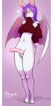  anthro balls bat clothed clothing clothing_lift edging exposing frustrated girly hair helmed_(character) long_hair male mammal penis precum presenting purple_hair solo solo_focus sweater thick_thighs tiptoes uncut wide_hips yildunstar 
