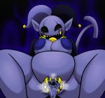  2018 breasts crossgender deltarune female jevil_(deltarune) pussy slightly_chubby solo vagina_dentata yoshimister 