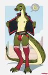 2_toes 9:14 anthro bedroom_eyes belt biped bulge cactus claws clothed clothing countershade_tail countershade_torso countershading desert digitigrade fangs feet front_view green_body green_nipples green_scales hi_res jacket jockstrap jockstrap_only legwear long_neck long_tail male narrowed_eyes nipples non-mammal_nipples open_clothing open_jacket open_topwear outside pit_viper plant rattle_(anatomy) rattlesnake reptile scales scalie seductive slim snake solo standing stockings tail teeth thick_tail toe_claws toes topless topwear underwear underwear_only ventral_scales vickyx viper
