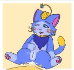 3_fingers 3_toes anal anal_penetration blue_body blue_fur blush bodily_fluids breath cookid cum cum_inflation cum_inside duo ejaculation feet felid feline female feral fingers fur genital_fluids genitals half-closed_eyes human humanoid_genitalia humanoid_penis inflation jewelry league_of_legends looking_down lying male male/female mammal markings multi_nipple narrowed_eyes neck_tuft necklace nipples on_back one_eye_closed open_mouth pawpads penetration penis pussy pussy_ejaculation riot_games shaking spread_legs spreading tail tencent toes tuft vaginal_fluids whiskers yellow_markings yuumi_(lol)