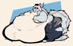 ace_(kamex) anthro beard belly_folds belly_on_ground big_butt black_sclera blue_body blue_fur bovid butt caprine clothing crystal dragon ear_piercing ear_ring facial_hair folds fur goat grey_hair hair hand_on_belly hi_res hybrid ice iceolation_ace_(kamex) long_hair looking_forward male mammal moobs mythological_creature mythological_scalie mythology oshyfriend overweight paws piercing ring_piercing scalie simple_background solo tail_fluff torn_clothing wardrobe_malfunction white_body white_fur yeti