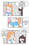 absurd_res angry anthro breasts chinchilla chinchillid clothed clothing comic dialogue duo english_text female gesture hand_gesture hi_res lagomorph leporid male mammal rabbit rodent text thumbs_up tina_(tonytoran) tony_(tonytoran) tonytoran topless