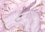  2017 digital_media_(artwork) digital_painting_(artwork) dragon eastern_dragon feral horn nashiholy pink_scales scales solo spines 