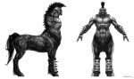  andyparkart armor centaur equine equine_taur god_of_war hooves male mammal muscular navel nipples not_furry solo spikes t_pose taur video_games 