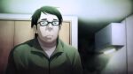  1boy chaos;child cupboard drawer frown game_cg glasses grey_eyes highres indoors jacket male_focus nostrils official_art ootani_yuuma sasaki_mutsumi shirt short_hair sitting solo track_jacket white_shirt zipper zipper_pull_tab 