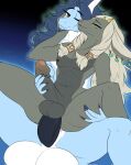 ace_(kamex) anal anthro athletic balls big_balls blue_body blue_fur blue_hair bovid caprine caressing_face curly_hair dragon duo ear_piercing ear_ring eyes_closed facial_hair facial_markings fur genitals glowing goat goatee grey_body grey_fur hair handjob head_markings hi_res horn hybrid jewelry leg_grab male male/male mammal markings mythological_creature mythological_scalie mythology nintendo nipples on_lap one_eye_closed outofordertilnexttuesday passionate penile piercing rauru_(tears_of_the_kingdom) ring_piercing romantic scalie sex sitting_on_lap slim star tears_of_the_kingdom the_legend_of_zelda thigh_grab white_hair zonai