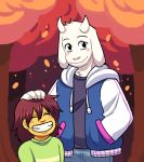  &lt;3 2018 age_difference ambiguous_gender anthro asriel_dreemurr blush boss_monster brother caprine cheesegrateart_(artist) clothed clothing deltarune digital_media_(artwork) fur goat hair horn human kris_(deltarune) larger_male long_ears male mammal older_male sibling size_difference smaller_ambiguous smile undertale video_games white_fur young younger_ambiguous 