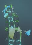 ageplay anthro arms_down black_body black_fur blue_dipstick_tail blue_hair blue_markings blue_tongue bodily_fluids canid canine canis clothed clothing cypher_(diaperedglowwolf) diaper diaper_only dipstick_tail drooling enzo_the_bear fangs full_diaper fur fur_markings genital_fluids glowing glowing_markings green_inner_ear green_markings hair hi_res hypnosis infantilism leaking_diaper leaking_urine male mammal markings mind_control open_mouth ringed_eyes roleplay saliva solo standing tail tail_markings teeth tongue tongue_out topless unclean_diaper urine used_diaper using_diaper wearing_diaper wet_diaper wetting wetting_diaper wolf