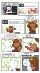 absurd_res anthro bear bee_(tonytoran) chinchilla chinchillid comic dialogue domestic_cat english_text erica_(tonytoran) felid feline felis female headbutt hi_res humanoid male mammal rodent text tony_(tonytoran) tonytoran watching_video