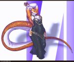 anthro black_clothing black_dress bulge clothing countershade_tail countershading detailed_bulge dinosaur dress genital_outline hi_res larathen larathen_(character) letterbox male meme meme_clothing penis_outline prehistoric_species reptile scalie solo tail theropod tyrannosaurid tyrannosauroid tyrannosaurus tyrannosaurus_rex