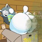 1:1 anthro anus big_butt bubble_butt butt canid canine digital_media_(artwork) fart fart_cloud fart_fetish female mammal pixel_(artwork) solo temmie_(undertale) undertale undertale_(series)