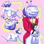 1:1 absurd_res ahegao anus balls big_dom_small_sub big_penis blush bodily_fluids butt claws clothed clothing cum deltarune dominant duo electronics eyewear fangs for_a_head genital_fluids genitals glasses glistening glistening_body gloves gooeyboop handwear hi_res humanoid long_nose looking_pleasured machine male male/male necktie nipples not_furry object_head penis robot screen screen_face screen_head shaking size_difference small_penis smile spamton_g._spamton suit suit_jacket sunglasses tall teeth television tenna_(deltarune) thick_thighs tv_head undertale_(series)