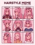  ! +++ 1girl :3 :p ^_^ alternate_costume alternate_hairstyle bangs_pinned_back bespectacled black_hairband blunt_bangs blush bob_cut braid character_name chart closed_eyes commentary corrupted_twitter_file double_bun english_commentary english_text facing_viewer frown glasses grin hair_bun hairband heart highres hololive hololive_english long_hair looking_at_viewer mori_calliope mori_calliope_(1st_costume) mori_calliope_(kawaiiope) mori_calliope_(sleepwear) mori_calliope_(streetwear) multiple_views official_alternate_costume official_alternate_hairstyle one_eye_closed pink_hair ponytail red_eyes short_hair shoulder_spikes sleep_mask smile sparkle spikes spoken_exclamation_mark squiggle straight_hair tiara tongue tongue_out too_many_hair_ornaments twin_braids twintails ulianasdolls v virtual_youtuber 