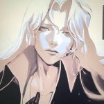  alucard_(castlevania) black_gloves castlevania castlevania:_symphony_of_the_night gloves high_collar long_hair looking_at_viewer male_focus monochrome ngop silver_hair solo white_hair 