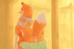 anthro anus anus_only bottomwear bottomwear_down butt canid canine clothed clothing detailed detailed_anus detailed_background detailed_fur dipstick_ears dipstick_tail ear_markings fluffy forgottenscales fox fur gloves_(marking) hi_res leon_claus_the_fox looking_at_viewer looking_back low_contrast male male_anthro mammal markings multicolored_ears open_mouth open_smile orange_body orange_fur pants pants_down partially_clothed presenting presenting_hindquarters raised_tail red_fox shaded smile solo tail tail_markings teeth true_fox yellow_eyes