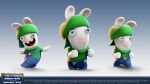 16:9 2022 3d_(artwork) anthro autodesk_maya_(artwork) backwards_hat blue_background blue_clothing blue_eyes blue_overalls buckteeth closed_smile clothed clothed_anthro clothed_male clothing colored copyright_symbol crossover dancing digital_media_(artwork) english_description english_text fist fully_clothed fully_clothed_anthro fully_clothed_male fur gradient_background green_clothing green_hat green_headwear green_shirt green_topwear hand_pawpads hat headgear headwear hi_res lagomorph lidded_eyes light lighting long_ears looking_up male male_anthro mammal mario_bros mario_plus_rabbids_kingdom_battle mario_plus_rabbids_sparks_of_hope mitten_hands model_sheet mouth_closed nintendo noseless official_art open_mouth open_smile overalls pawpads pockets rabbid rabbid_luigi raving_rabbids rayman_(series) red_tongue salvatore_ditrani shaded shirt simple_background smile smiling_at_viewer solo standing symbol tan_eyelids tan_inner_ear tan_pawpads teeth text tongue topwear ubisoft white_body white_fur widescreen