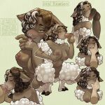1:1 absurd_res anthro areola asakitty bisexual blush bodily_fluids bovid breast_grab breasts caprine cum cunnilingus curly_hair drooling english_text fellatio female female/female finger_in_mouth finger_suck freckles fur genital_fluids genitals green_eyes group hair hand_in_mouth hand_on_breast hi_res hooves licking male male/female mammal medium_breasts nipples oral penile pink_nipples saliva self_lick sex sheep spread_legs spreading sucking text tongue vaginal vulva wool_(fur)