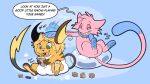 16:9 after_transformation cheek_spots clothed clothing dialogue diaper english_text eyes_closed fur game_boy game_boy_family generation_1_pokemon headpat hypnosis implied_transformation legendary_pokemon lightning_bolt_tail mew_(pokemon) mind_control nintendo orange_body orange_fur paws pink_body pink_fur pokemon pokemon_(species) poof_transformation raichu smile smiling_at_another speech_bubble swirling_eyes swirling_pattern text transformation trevor-fox wearing_diaper widescreen