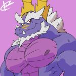 1:1 anthro beard dragon facial_hair low_res male mature_anthro mature_male multicolored_body muscular muscular_male mythological_creature mythological_scalie mythology nmcrimen pecs red_eyes scalie shou_ronpo