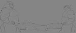 anthony_drescar_(markusd) comparing comparing_penis dragon ethos_bed ethos_bedly_orasia_(entitropy) hi_res male markusd monochrome muscular muscular_male mythological_creature mythological_scalie mythology scalie