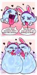 1:2 belly big_belly blush bodily_fluids boo_(mario) burp_cloud burping burping_in_face cami_gz digestion digital_media_(artwork) duo english_text fake_cat_ears fake_ears fake_rabbit_ears female female/female female_pred fully_inside ghost hanging_belly hi_res huge_belly lahla_(mario) mario_bros nintendo open_mouth oral_vore orb paper_mario paper_mario:_the_thousand_year_door peeka_(mario) rumbling_stomach saliva saliva_string sibling_(lore) simple_background size_difference smile spirit teeth text tongue tongue_out vore
