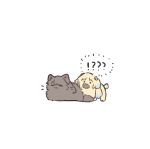  !? :3 animal animalization ao_kaeru cat closed_eyes detached_tail dog flower fujishima_megumi hair_flower hair_ornament highres link!_like!_love_live! love_live! mira-cra_park! no_humans osawa_rurino pink_flower solid_circle_eyes spoken_interrobang twintails two_side_up virtual_youtuber 