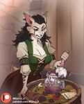 american_opossum angry anthro arm_markings athletic athletic_anthro balnurk barrel black_hair breasts cleavage clothed clothed_anthro clothed_female clothing container curvy_figure cute_fangs digital_media_(artwork) dirndl dress duo ear_piercing fangs felid feline female female_anthro fishbone frown fur grey_body grey_fur hair held_by_tail holding_tail hourglass_figure jar larger_anthro larger_female lifted lifted_by_tail long_hair mammal markings marsupial medium_breasts nude nude_anthro nude_female open_mouth paws piercing pink_hair pink_tail puffy_sleeves scared scared_face screaming simple_background size_difference sketch slim small_waist smaller_anthro smaller_female standing tail tail_pull tavern teeth text trapped trash url virginia_opossum white_body white_fur
