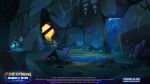 16:9 2022 adobe_photoshop_(artwork) alice_pisoni ambiguous_anthro ambiguous_feral ambiguous_gender anthro arthropod artist_name black_eyes blue_body blue_eyes cave colored copyright_symbol crab crustacean crystal decapod digital_media_(artwork) duo english_description english_text featureless_crotch featureless_legs feral fur glowing glowing_eyes hi_res inside lagomorph light lighting malacostracan mammal mario_plus_rabbids_sparks_of_hope mitten_hands moss multicolored_body no_eyebrows noseless nude_ambiguous nude_anthro official_art pincers plant puddle purple_body purple_inner_ear purple_skin rabbid raving_rabbids rayman_(series) rock shaded stalactite standing symbol text title two_tone_body ubisoft water white_body white_fur widescreen