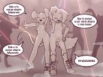 anthro bottomless bottomless_anthro bottomless_female bottomless_gynomorph bottomless_intersex clothed clothing dancing dialogue felid female footwear gynomorph hi_res intersex mammal milachu milachu92 mouse murid murine nightclub rodent shoes singing sketch