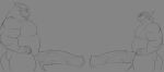 anthony_drescar_(markusd) comparing comparing_penis dragon ethos_bed ethos_bedly_orasia_(entitropy) hi_res male markusd monochrome muscular muscular_male mythological_creature mythological_scalie mythology scalie