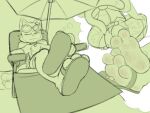 3_toes 4:3 absurd_res anthro beach below_paw beneath_paw biped bodily_fluids butt clothed clothing digital_media_(artwork) entrapment extreme_size_difference feet flip_flops foot_fetish foot_focus foot_play footwear fur genitals hi_res male mammal marlow_(neochlorine) micro nipples paws penis sand sandals sandy_fur shoes sitting_on_another size_difference smile soles sweat sweaty_paws tail toes under_paw yakucabbit