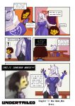 absurd_res anthro big_breasts big_butt bovid breasts butt caprine clothing comic duo female fingerless_gloves frisk_(undertale) giraffid gloves goat handwear hi_res human male male/female mammal mr.russo robe size_difference thick_thighs toriel undertale undertale_(series)