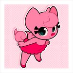 1:1 2022 anthro black_eyes black_line_art border clothed clothed_anthro clothed_female clothing digital_media_(artwork) domestic_pig dotted_background dress drop_shadow eyelashes female female_anthro footwear fur gaturo glistening glistening_eyes hair head_tuft high_heels looking_at_viewer looking_up looking_up_at_viewer mammal mina_(gaturo) outline pattern_background pig_nose pink_background pink_body pink_clothing pink_dress pink_ears pink_footwear pink_fur pink_hair pink_high_heels pink_nose pink_tail pink_tuft shoes simple_background solo suid suine sus_(pig) tail tuft white_border white_outline