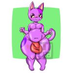 animal_crossing anthro balls belly big_balls big_belly big_bulge big_butt big_thigh bob_(animal_crossing) bulge butt domestic_cat felid feline felis genitals glistening glistening_body hornyyokai_(jefferson) male mammal moobs nintendo penis purple_body slightly_chubby small_penis solo teapot_(body_type) thigh