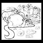1:1 appliance begging belly blender_(machine) bloated cake canid canine collar collar_pull cougar dessert disembodied_hand english_text eyewear felid feline female female/female fennec_fox feral food force_feeding forced fox glasses group hi_res ill kitchen_appliance male male/male mammal monochrome nausea overweight questionable_consent rumbling_stomach sketchygenet stuffing text thick_thighs true_fox