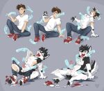 2025 4_toes 5_fingers after_transformation animal_genitalia animal_penis anthro arm_markings artist_logo assisted_exposure athletic athletic_anthro athletic_human athletic_male balls base_two_layout becoming_erect belly_rub black_body black_claws black_fur black_markings black_nose black_pawpads blue_eyes blush bottomwear brown_hair canid canine canine_genitalia canine_penis canis caressing caressing_arm caressing_face cheek_tuft chest_tuft claws clothed clothing clothing_scraps countershading crotch_fondling curious cute_fangs denim denim_bottomwear denim_clothing destroyed_clothing digital_drawing_(artwork) digital_media_(artwork) digitigrade disembodied_hand domestic_dog erection eyes_closed facial_tuft fangs feet finger_claws fingers fluffy fluffy_fur fluffy_tail fondling foot_grab footwear fur fur_growth genitals ghost_hand gloves_(marking) grade grey_background grope growth hair hair_to_fur hand_holding hand_on_arm hand_on_chest hand_on_face hand_on_foot hand_on_ground hand_on_head hand_on_penis hand_on_sheath hand_on_tail handjob happy head_back head_tuft heart_(marking) heavy_petting hi_res hiero_(hierohusky) human human_to_anthro husky imminent_transformation inner_ear_fluff jeans knot knotted_penis leaning leaning_backward lipsticking logo looking_at_hand looking_at_own_hand looking_pleasured male mammal markings masturbation mid_transformation motion_lines multicolored_body multicolored_fur narrowed_eyes neck_tuft nordic_sled_dog nude open_bottomwear open_clothing open_mouth open_pants pants partially_clothed pawpads paws penile penile_masturbation penis penis_grab petting pineconepaladin pink_penis pivoted_ears plant plantigrade_to_digitigrade retracted_sheath sequence sex shaded sharp_teeth sheath sheath_play shirt shocked shoe_burst shoes simple_background sitting smaller_version_at_source smile snout snout_growth solo solo_focus species_transformation spitz spread_legs spreading surprised t-shirt tail tail_grab tail_growth tail_motion tail_pull tailwag tearing_clothing teeth toe_claws toes tongue tongue_out topwear torn_bottomwear torn_clothing torn_jeans torn_pants torn_shirt torn_shoes torn_t-shirt torn_topwear transformation transformation_sequence tuft two_tone_body two_tone_fur underwear underwear_down undressing white_body white_fur wide_eyed worried