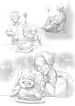  age_difference animal_humanoid canine child comic cooking female food happy human humanoid idea male mammal older_male smile text wolf wolf_humanoid young 
