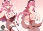  1girl anal anal_object_insertion animal_ears artist_logo ascot ass bare_shoulders beret black_garter_straps black_hat black_tube_top blush body_writing breasts butt_plug cleavage closed_mouth collared_shirt commentary english_commentary eyeshadow fingernails garter_straps goggles goggles_on_head hair_intakes hand_on_own_ass hat heart heart-shaped_gem heart_background highres hololive hololive_english huge_breasts kokoe_(pyuncho) logo long_hair looking_back makeup multicolored_hair multiple_views nail_polish object_insertion panther_ears panther_girl panther_tail pink_background pink_eyeshadow pink_hair pink_lips pink_nails puckered_lips raora_panthera raora_panthera_(1st_costume) sex_toy shirt shorts single_garter_strap smile solo_focus strapless streaked_hair subscribestar_username tail thick_thighs thigh_strap thighhighs thighs tube_top underboob virtual_youtuber white_ascot white_hair white_shirt white_shorts white_thighhighs yellow_eyes 