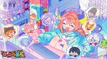  +++ 3boys 4girls :d ako-chan_(notamaru_2) bandaid bandaid_on_knee bandaid_on_leg beanie black_hair blue_eyes blue_hair blue_hoodie blush_stickers braid brown_hat bucket bucket_on_head candy cat chibi chibi_inset closed_eyes commentary_request computer_keyboard cup drinking_glass drinking_straw fang figure food hair_ornament hairclip hat headphones highres hood hood_down hoodie knees_up laughing long_hair long_sleeves monitor multicolored_hair multiple_boys multiple_girls notamaru_2 object_on_head open_mouth orange_hair original playstation_controller purple_hair single_braid skin_fang smile streaked_hair white_hair wrapped_candy x_hair_ornament 