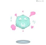  alternate_color black_eyes closed_mouth commentary_request fangs fangs_out floating full_body highres koffing kurorinn125 no_humans pokemon pokemon_(creature) pokemon_focus shiny_pokemon sideways_glance smoke solo sparkle 