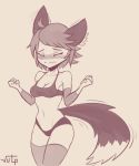  absurdres animal_ears bra detached_sleeves embarrassed fox_ears fox_girl fox_tail highres kitsune lingere original panties source_request tail underwear 