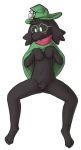 2018 alpha_channel anthro barefoot belly_tuft black_fur blush_sticker caprine clothed clothing clothing_lift crotch_tuft cute_fangs dark_fur deltarune dress dress_lift eyewear featureless_crotch flashing floppy_ears front_view fur glasses goat green_hat green_robe hat head_tuft headwear male mammal maypul_syrup nervous no_sclera outline partially_clothed ralsei robe scarf simple_background sitting smile solo spread_legs spreading transparent_background white_eyes 