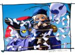  2boys antennae bare_tree black_sclera blue_eyes blue_skin blue_sky blue_tunic blue_turban blush cape carrying carrying_person colored_sclera colored_skin dated dragon_lord dragon_quest dragon_quest_monsters dragon_quest_monsters:_terry&#039;s_wonderland fluffy_(dragon_quest) grey_hair happy hdw91v male_focus multiple_boys open_mouth outdoors purple_cape short_hair sky terry_(dq6) tree tunic tying white_fur yellow_eyes 