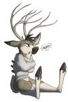  anthro antlers bdsm bondage bound cervine clothing cuntboy digital_media_(artwork) hooves horn intersex jayne_doe lizet mammal maskedhusky sitting solo straitjacket 