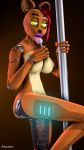  2018 3d_(artwork) animatronic anthro bexstin big_breasts breasts candy crossgender dancing digital_media_(artwork) female five_nights_at_freddy&#039;s food freddy_(fnaf) hair hi_res lollipop looking_at_viewer machine mammal nipples nude pinup pole pole_dancing pose robot simple_background solo source_filmmaker stripper_pole tongue tongue_out video_games 