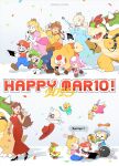  6+boys 6+girls :o ^_^ aqua_dress armlet arms_up artist_name black_collar black_shoes blonde_hair blue_eyes blue_overalls blue_pants blue_vest bobby_(paper_mario) bowser bracelet brown_hair brown_shoes cappy_(mario) claws closed_eyes closed_mouth collar commentary_request confetti connie_(mario) crown dress earrings elbow_gloves english_text eyelashes facial_hair fingernails flower_earrings frown gloves gold_bracelet gold_earrings green_hat green_shirt hair_over_one_eye halftone halftone_background hand_up handheld_game_console hat high_heels highres holding holding_handheld_game_console holding_unworn_clothes holding_unworn_hat holding_wand horns jewelry joy-con joy-con_2 korean_commentary leg_up lips long_hair long_sleeves looking_at_another looking_back luigi luma_(mario) mario mario_&amp;_luigi:_brothership mario_&amp;_luigi_rpg mario_(series) mario_+_rabbids_sparks_of_hope mario_day medium_hair multiple_boys multiple_girls mustache nail_polish nintendo_switch nintendo_switch_2 nintendo_switch_pro_controller off-shoulder_dress off_shoulder olivia_(paper_mario) one_eye_covered open_clothes open_mouth open_vest orange_dress overalls pants paper_mario paper_mario:_the_origami_king parted_bangs pauline_(mario) pink_dress pink_lips pink_vest prince_florian princess_daisy princess_peach princess_peach:_showtime! puffy_short_sleeves puffy_sleeves rabbid rabbid_mario rabbid_peach red_dress red_hair red_hat red_lips red_nails red_shirt rosalina sharp_teeth shirt shoes short_hair short_sleeves sleeveless sleeveless_dress smile snoutlet_(mario) speech_bubble sphere_earrings spiked_armlet spiked_bracelet spiked_collar spiked_shell spikes ssuregigame standing standing_on_one_leg star_(symbol) star_wand stella_(peach) super_mario_bros._wonder super_mario_odyssey sweatdrop talking_flower_(mario) teeth toad_(mario) toadette unworn_hat unworn_headwear upper_teeth_only vest walking wand white_gloves 