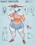  clothing derek_hetrick eyelashes female grey_eyes hat headgear headwear hi_res scarf simple_background sketch sniffing snout solo stare tail thick_thighs unknown_species white_body white_skin 